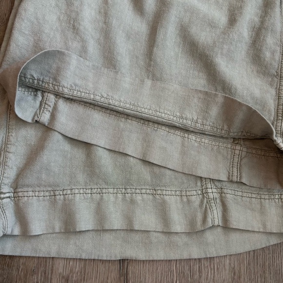 Anthropologie Pilcro Beach Cargo Linen Blend Wide Leg Pants Moss Green 24W Plus - Picture 14 of 15